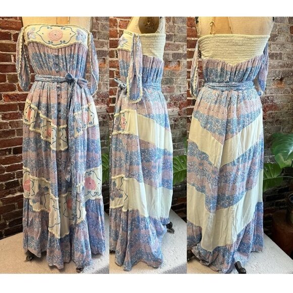 Fillyboo Maternity Vintage Bloom Boho Embroidered Garden Maxi Dress Medium - Picture 2 of 16